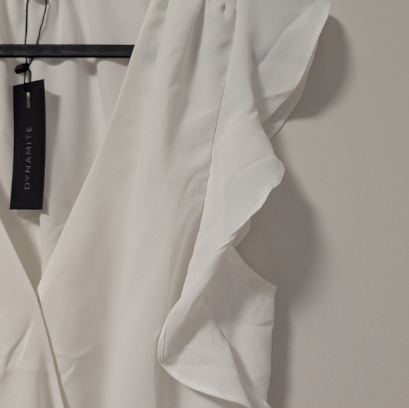 Dynamite White Blouse, Size Large - Picture 7 of 9